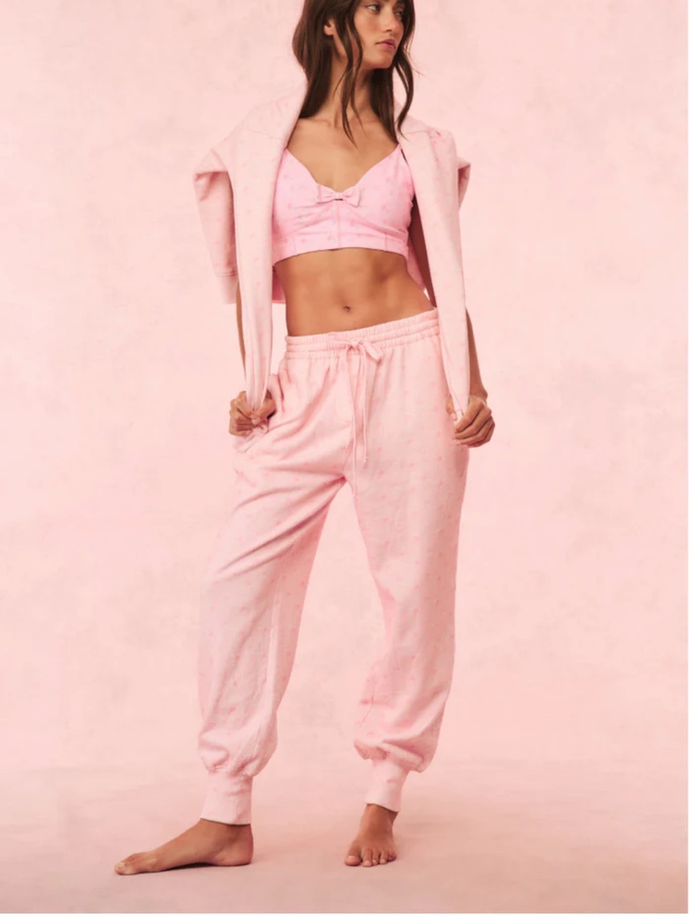 LoveShackFancy IBIZA SUNSET LOLANA Cotton Floral Jogger Sweatpants Track Pants